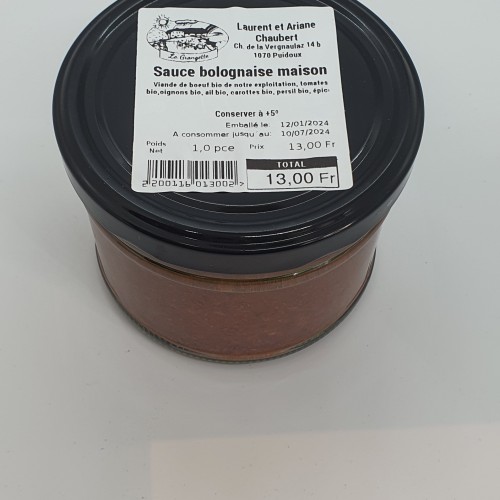 Sauce bolognaise Bio maison 400g